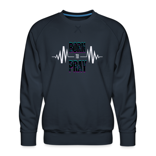 Born to Pray (white logo) Sweater - navy