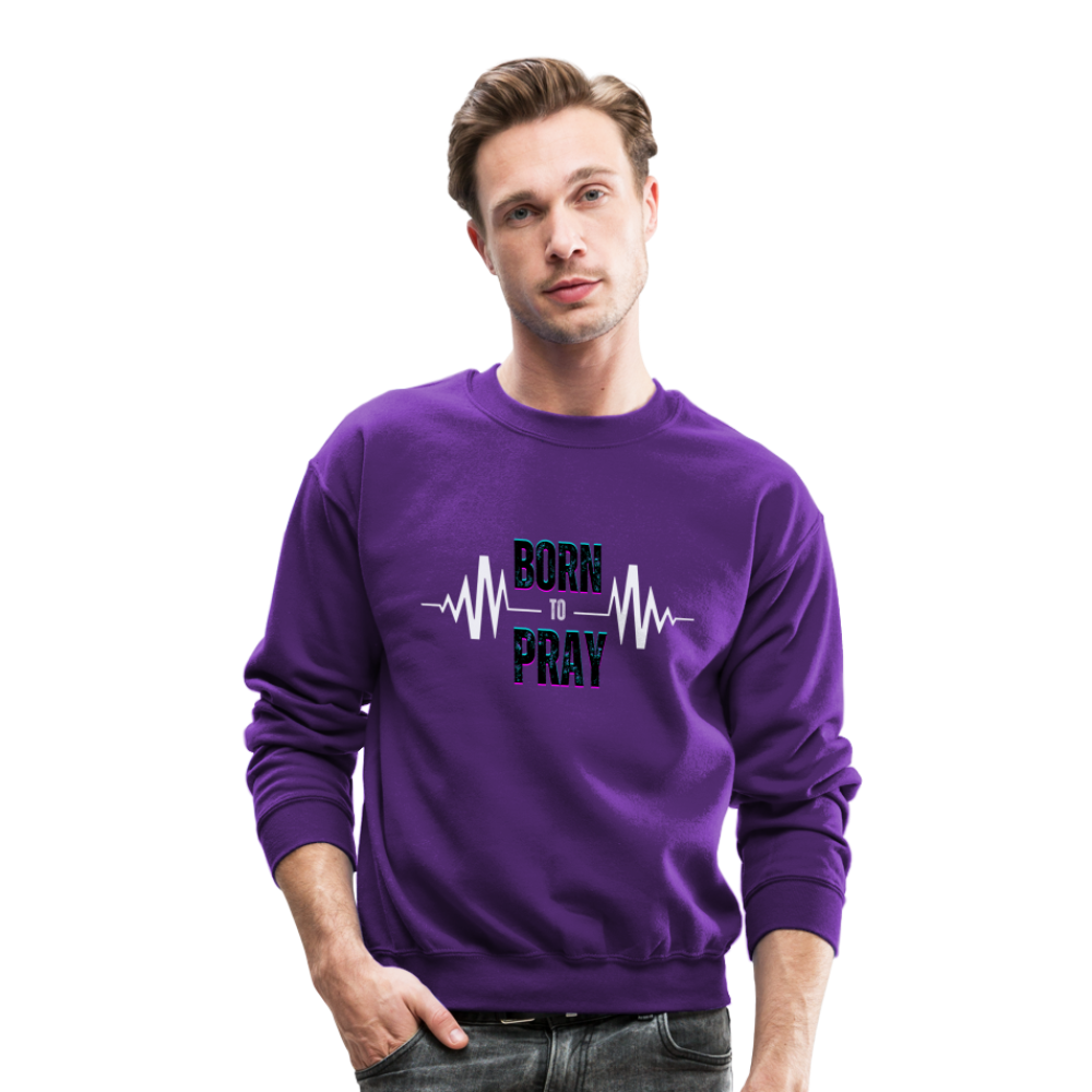 BORN to Pray - white- Sweater - purple