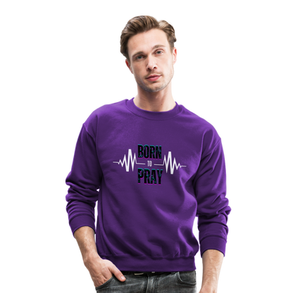 BORN to Pray - white- Sweater - purple