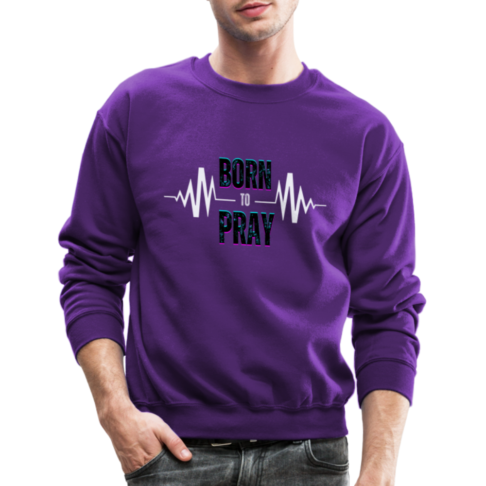 BORN to Pray - white- Sweater - purple