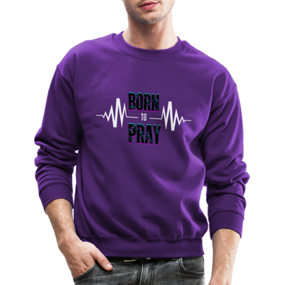 BORN to Pray - white- Sweater - purple