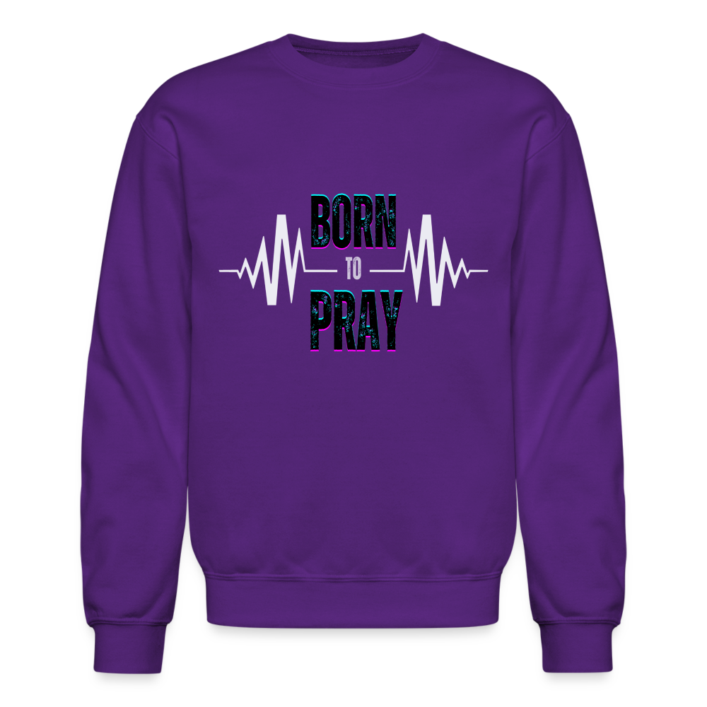 BORN to Pray - white- Sweater - purple