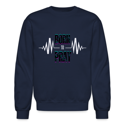 BORN to Pray - white- Sweater - navy