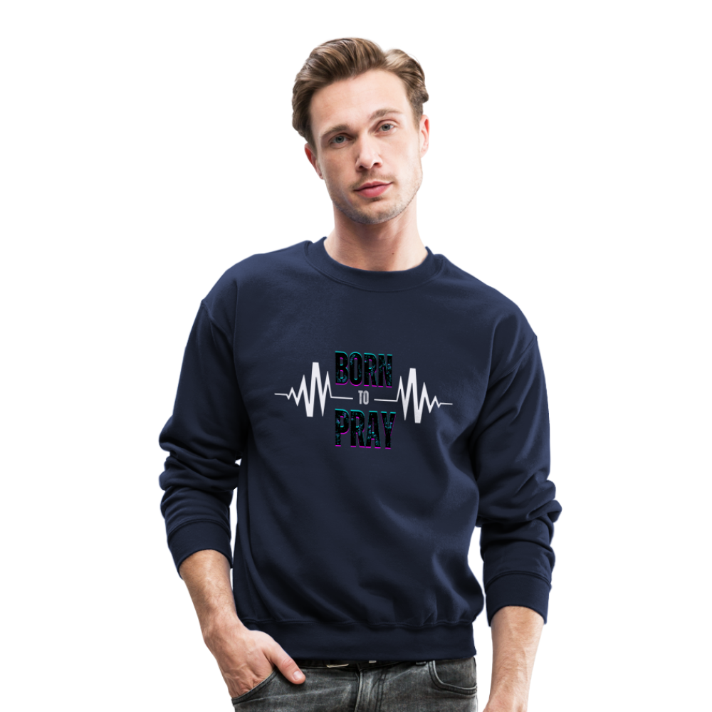 BORN to Pray - white- Sweater - navy