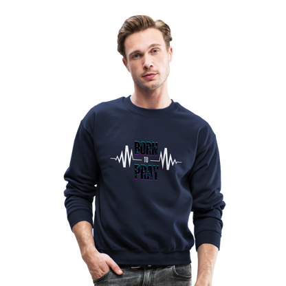 BORN to Pray - white- Sweater - navy