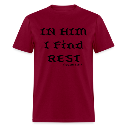 In Him I Find Rest - burgundy