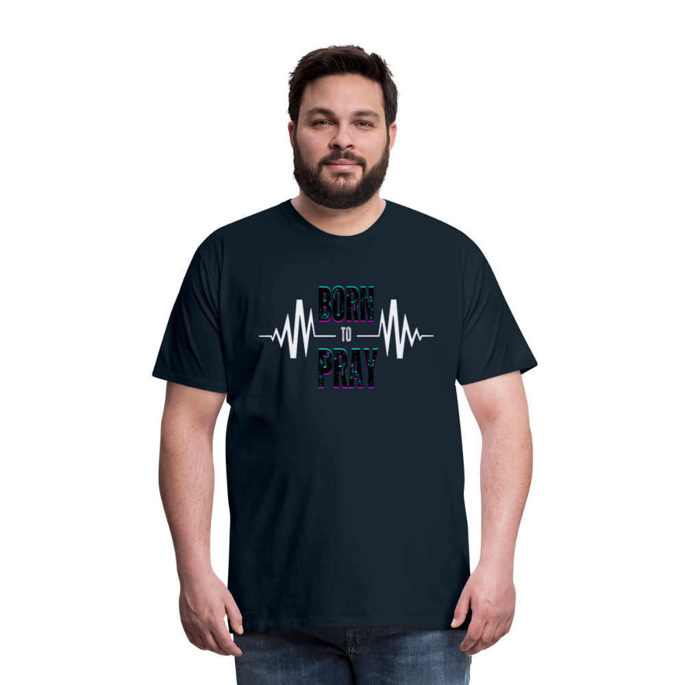 Born to Pray (White) - deep navy
