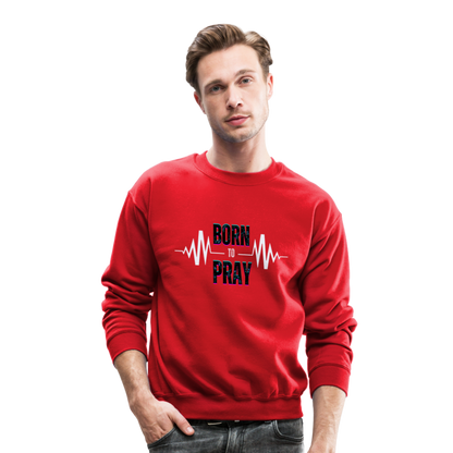 BORN to Pray - white- Sweater - red