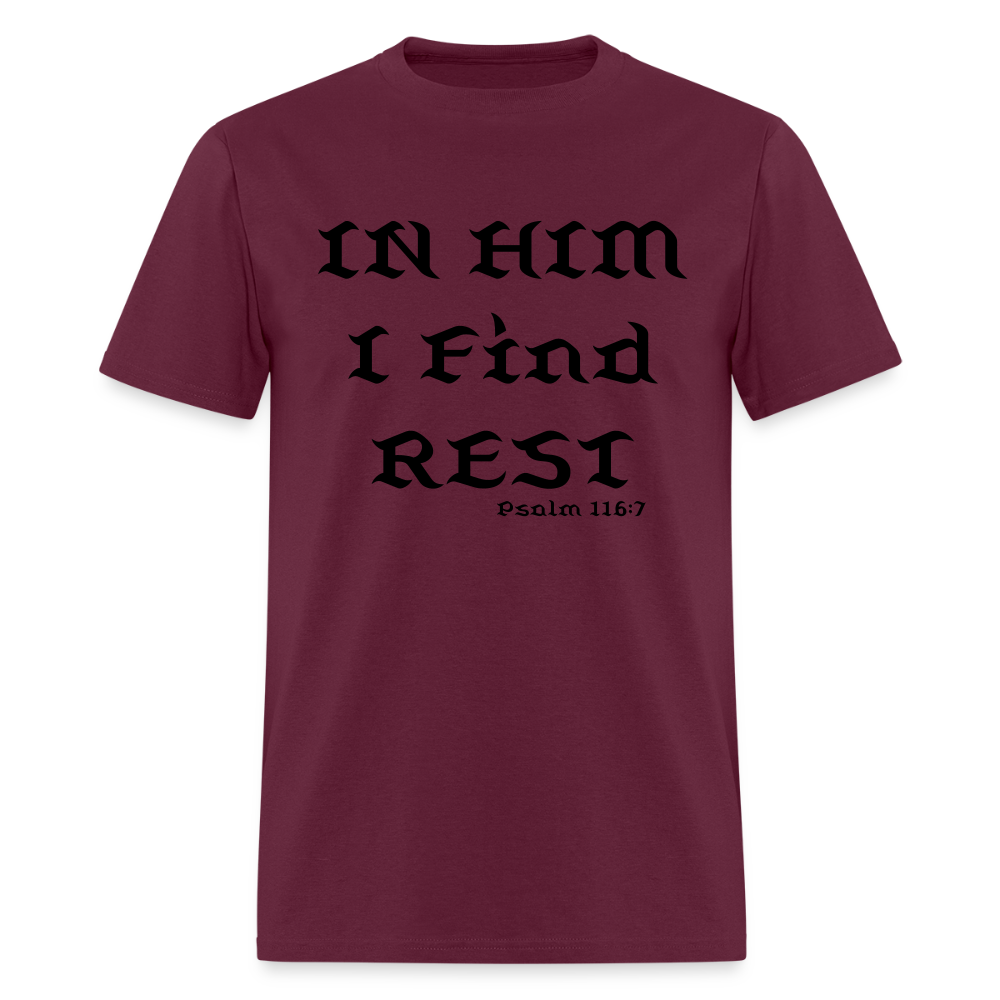 In Him I Find Rest - burgundy