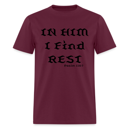 In Him I Find Rest - burgundy