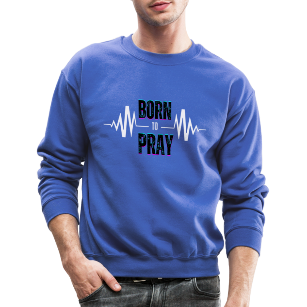 BORN to Pray - white- Sweater - royal blue