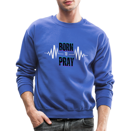 BORN to Pray - white- Sweater - royal blue