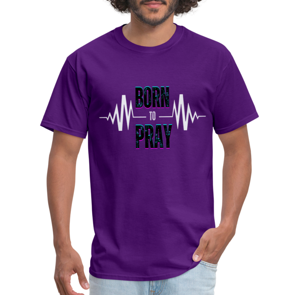 Born to Pray (White) - purple