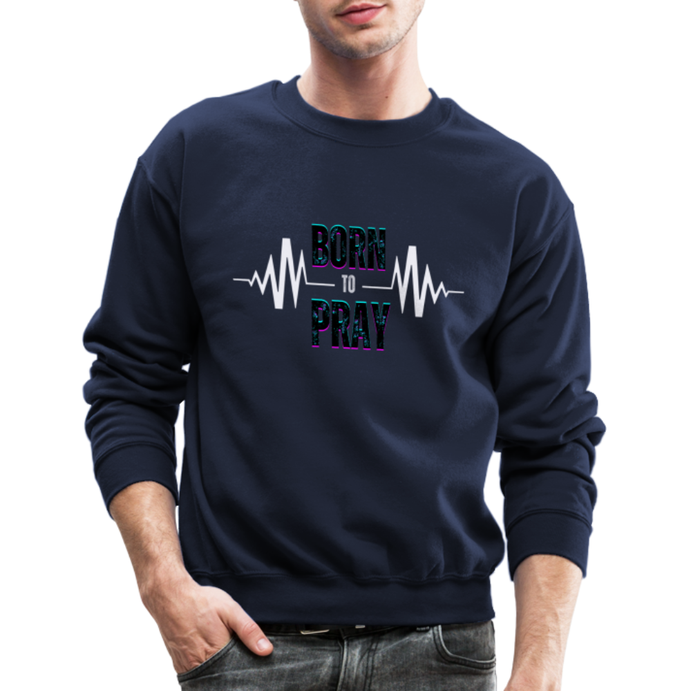 BORN to Pray - white- Sweater - navy