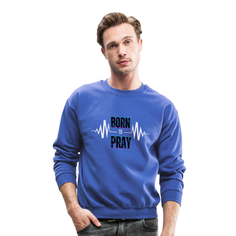 BORN to Pray - white- Sweater - royal blue