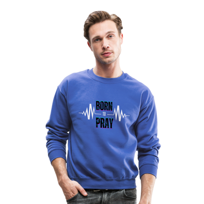 BORN to Pray - white- Sweater - royal blue