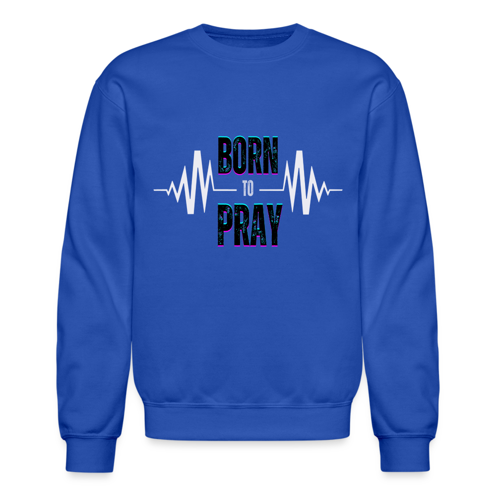 BORN to Pray - white- Sweater - royal blue