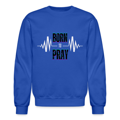 BORN to Pray - white- Sweater - royal blue